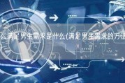 怎么满足男生需求是什么(满足男生需求的方法简介)