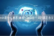 min是什么意思(解密：min这个词的真正含义)