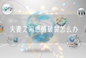 夫妻之间感情破裂怎么办