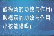 酸梅汤的功效与作用(酸梅汤的功效与作用小孩能喝吗)