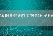 为什么做着做着没有感觉了(如何处理工作中的枯燥情况？)
