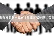 c1驾照能开什么车(C1驾照可驾驶哪些车型？)
