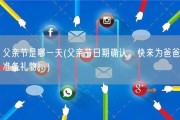 父亲节是哪一天(父亲节日期确认，快来为爸爸准备礼物！)