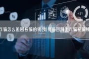 网络诈骗怎么追回被骗的钱(如何追回网上诈骗被骗钱款？)