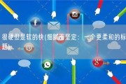 很硬但是软的快(细腻而坚定：一个更柔和的标题)